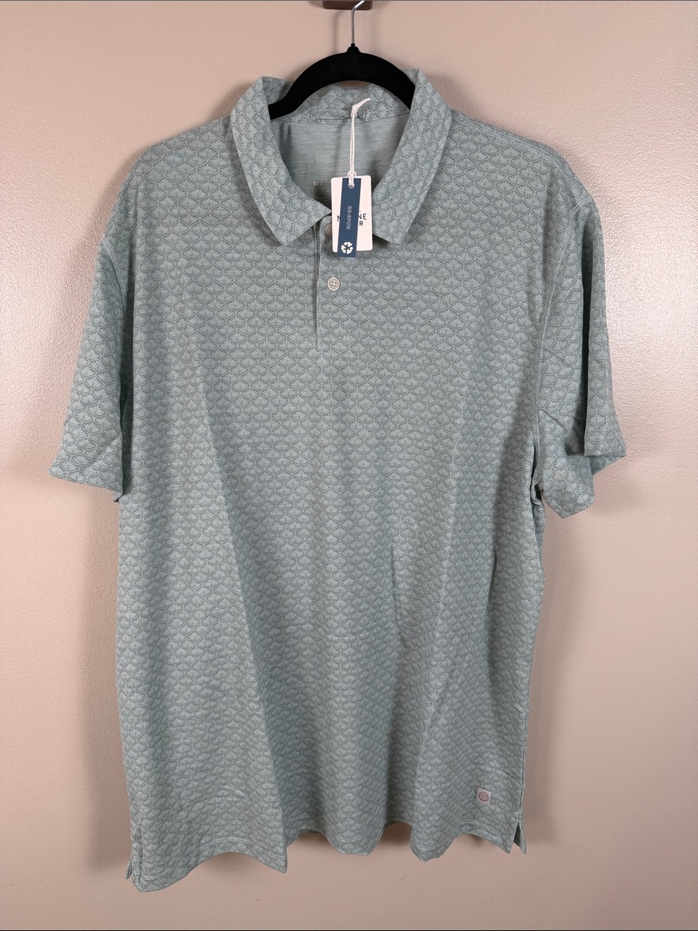 Marine Layer Men's Mint Green Short-Sleeve Polo - Classic Collared Style